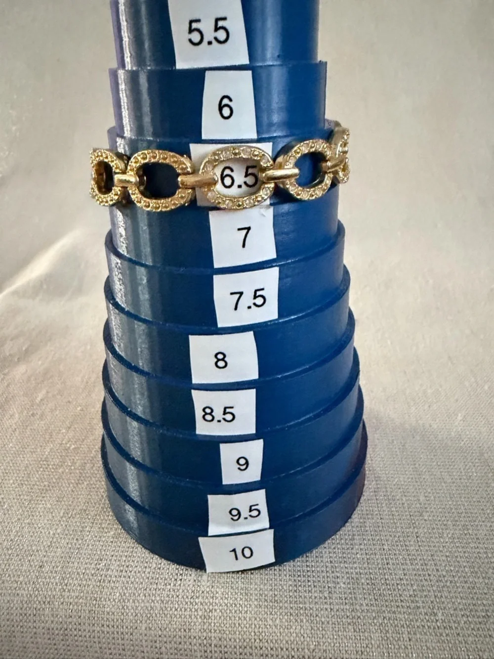 Gold and Silver Crystal Link Bracelet Set - Women's Jewelry